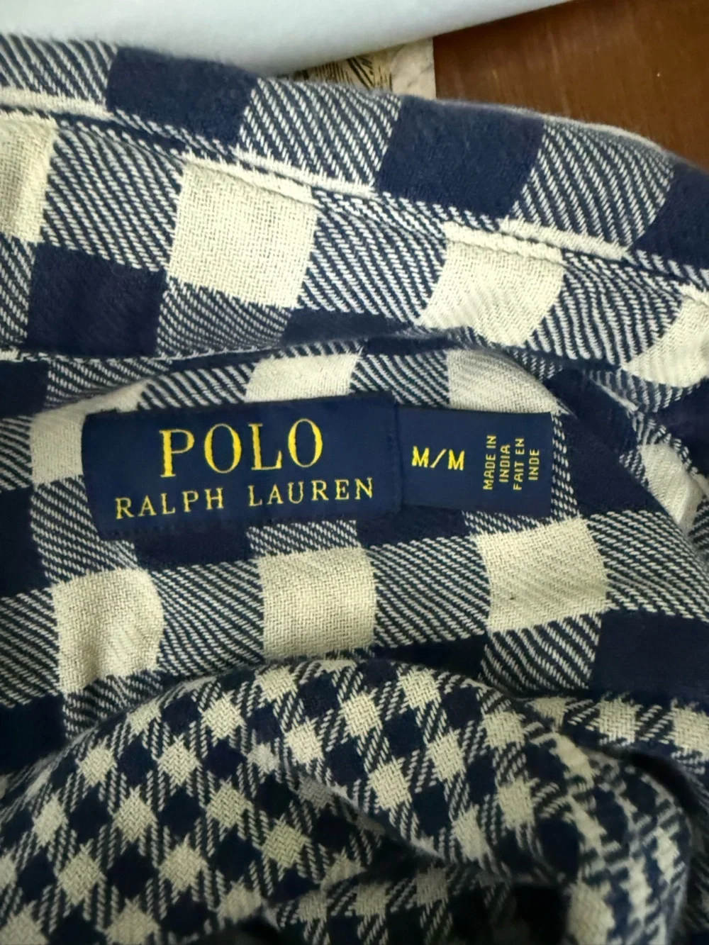 Polo Ralph Lauren Blue/White Gingham Pattern Heavier Button Down